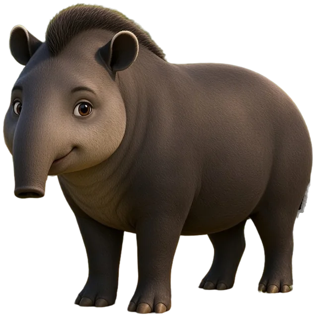 a dark grey tapir