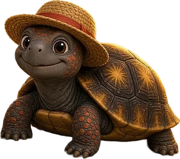 Tío Morrocoy, a tortoise in a straw hat